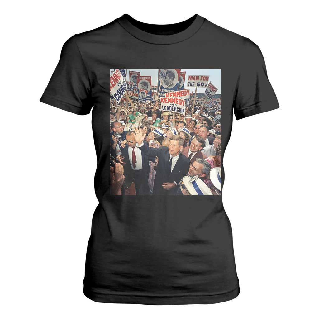 John F Kennedy American President History T Shirt For Women TS14 Black Print Your Wear