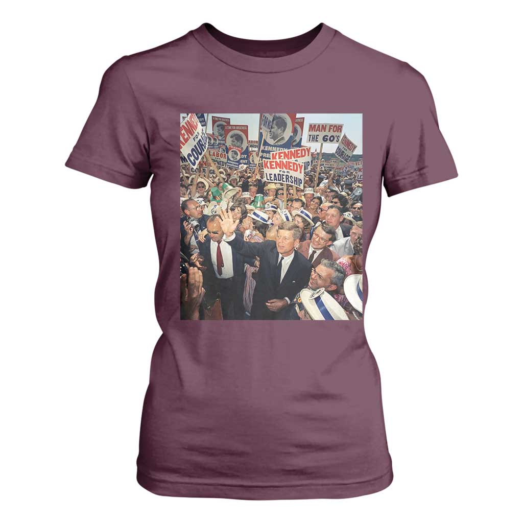 John F Kennedy American President History T Shirt For Women TS14 Maroon Print Your Wear