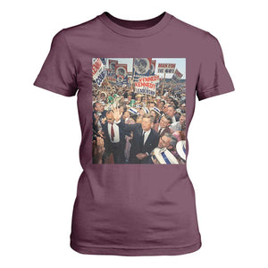 John F Kennedy American President History T Shirt For Women TS14 Maroon Print Your Wear
