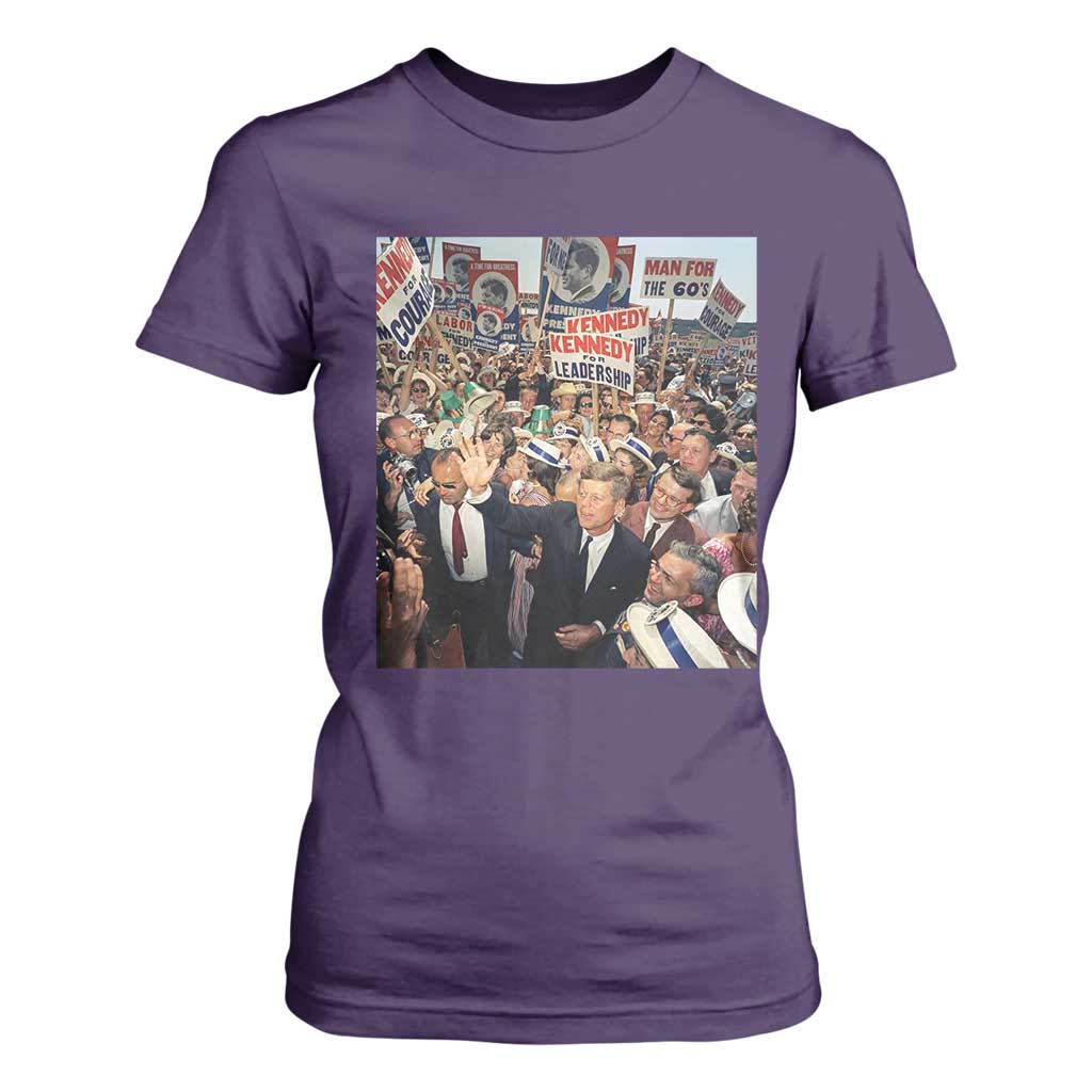 John F Kennedy American President History T Shirt For Women TS14 Purple Print Your Wear