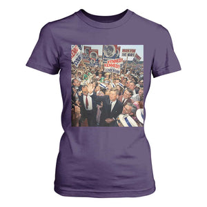 John F Kennedy American President History T Shirt For Women TS14 Purple Print Your Wear