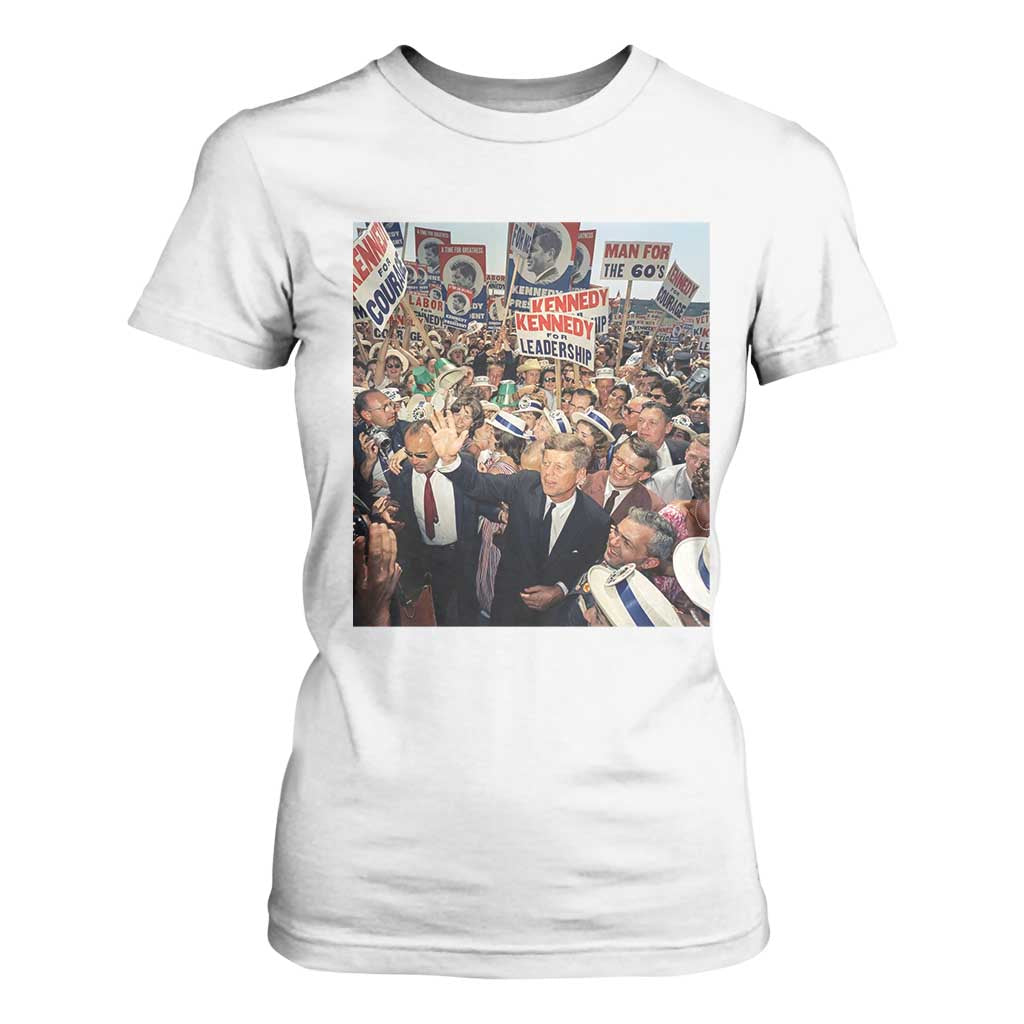 John F Kennedy American President History T Shirt For Women TS14 White Print Your Wear