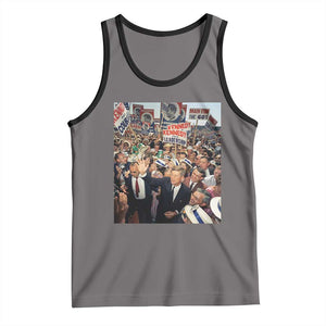 John F Kennedy American President History Tank Top TS14 Deep Heather Black Print Your Wear