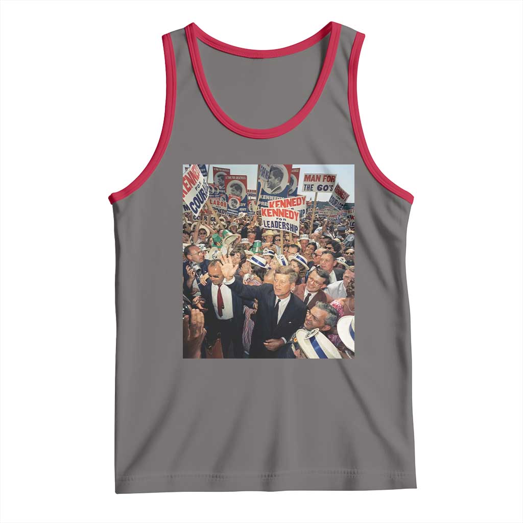 John F Kennedy American President History Tank Top TS14 Deep Heather Red Print Your Wear