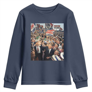 John F Kennedy American President History Youth Sweatshirt TS14 Navy Print Your Wear