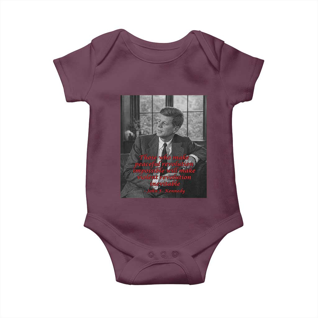 John F Kennedy Quote Baby Onesie American President History US Presidential Leader TS14 Maroon Print Your Wear