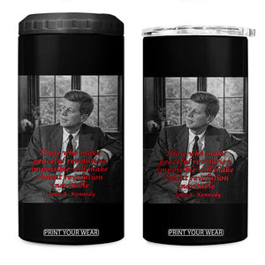John F Kennedy Quote 4 in 1 Can Cooler Tumbler American President History US Presidential Leader TS14 One Size: 16 oz Black Print Your Wear