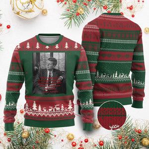 John F Kennedy Quote Ugly Christmas Sweater American President History US Presidential Leader TS14 Red Green Print Your Wear
