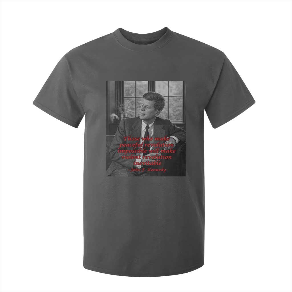 John F Kennedy Quote T Shirt For Kid American President History US Presidential Leader TS14 Dark Heather Print Your Wear