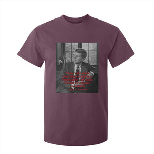 John F Kennedy Quote T Shirt For Kid American President History US Presidential Leader TS14 Maroon Print Your Wear