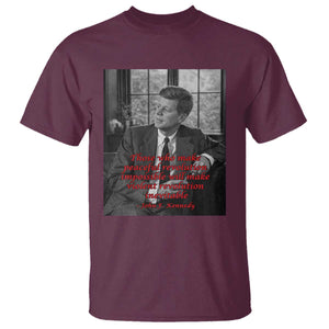 John F Kennedy Quote T Shirt American President History US Presidential Leader TS14 Maroon Print Your Wear