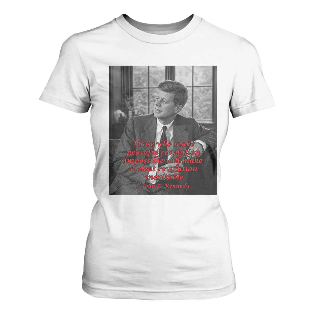 John F Kennedy Quote T Shirt For Women American President History US Presidential Leader TS14 White Print Your Wear