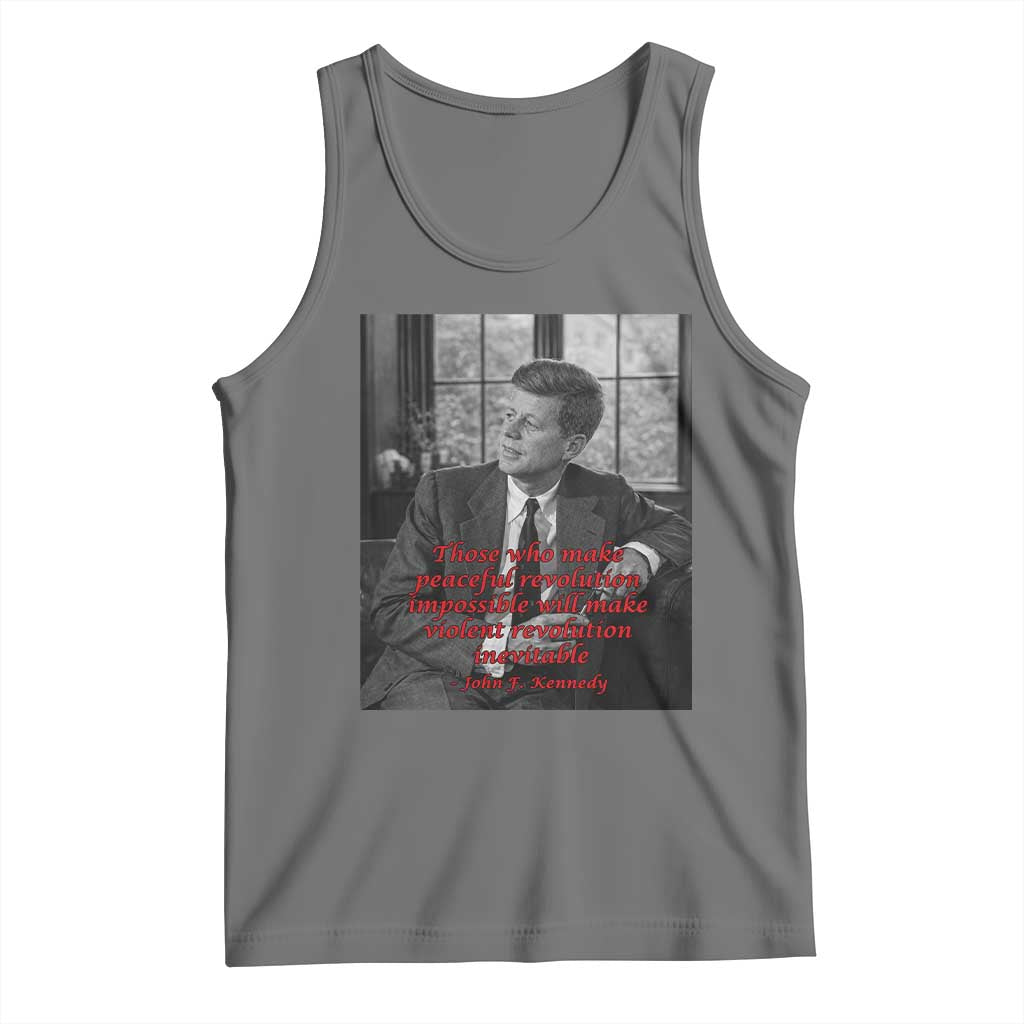 John F Kennedy Quote Tank Top American President History US Presidential Leader TS14 Black Heather Print Your Wear