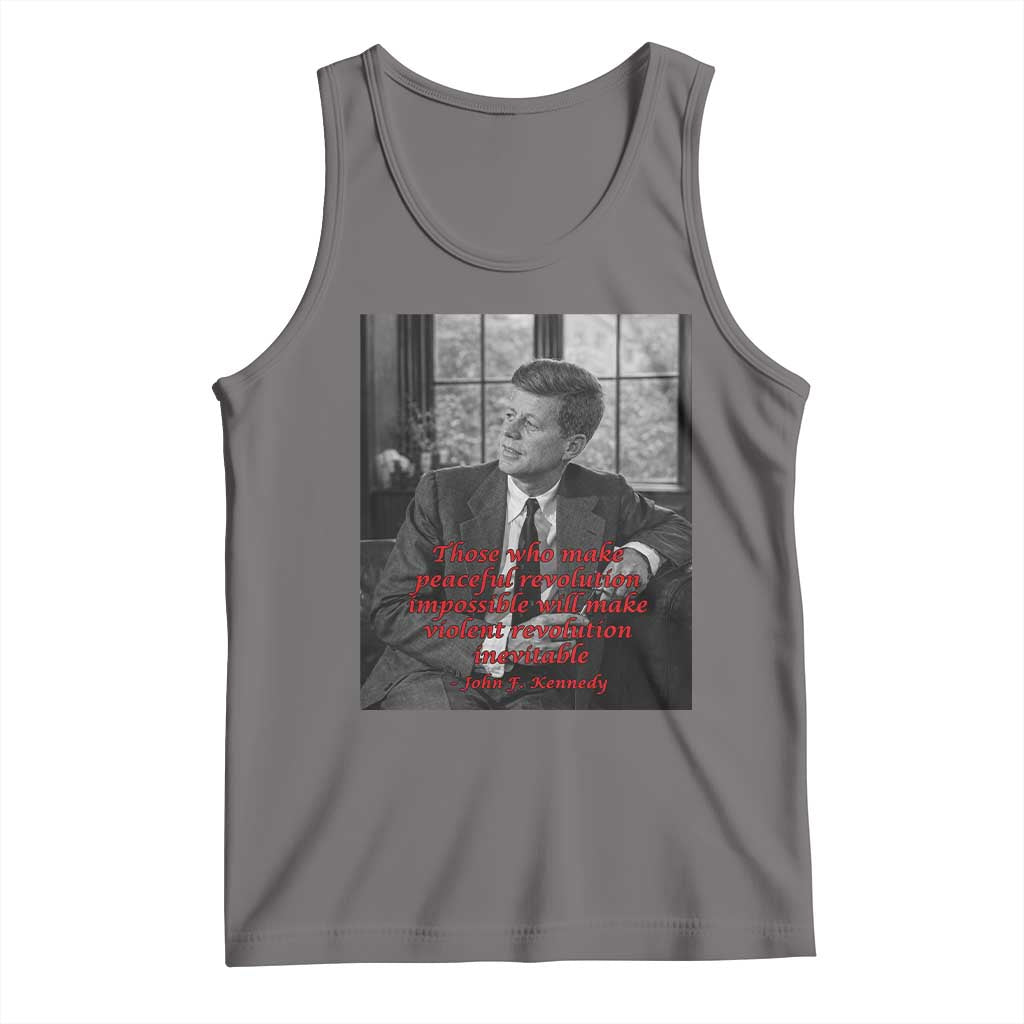 John F Kennedy Quote Tank Top American President History US Presidential Leader TS14 Deep Heather Print Your Wear