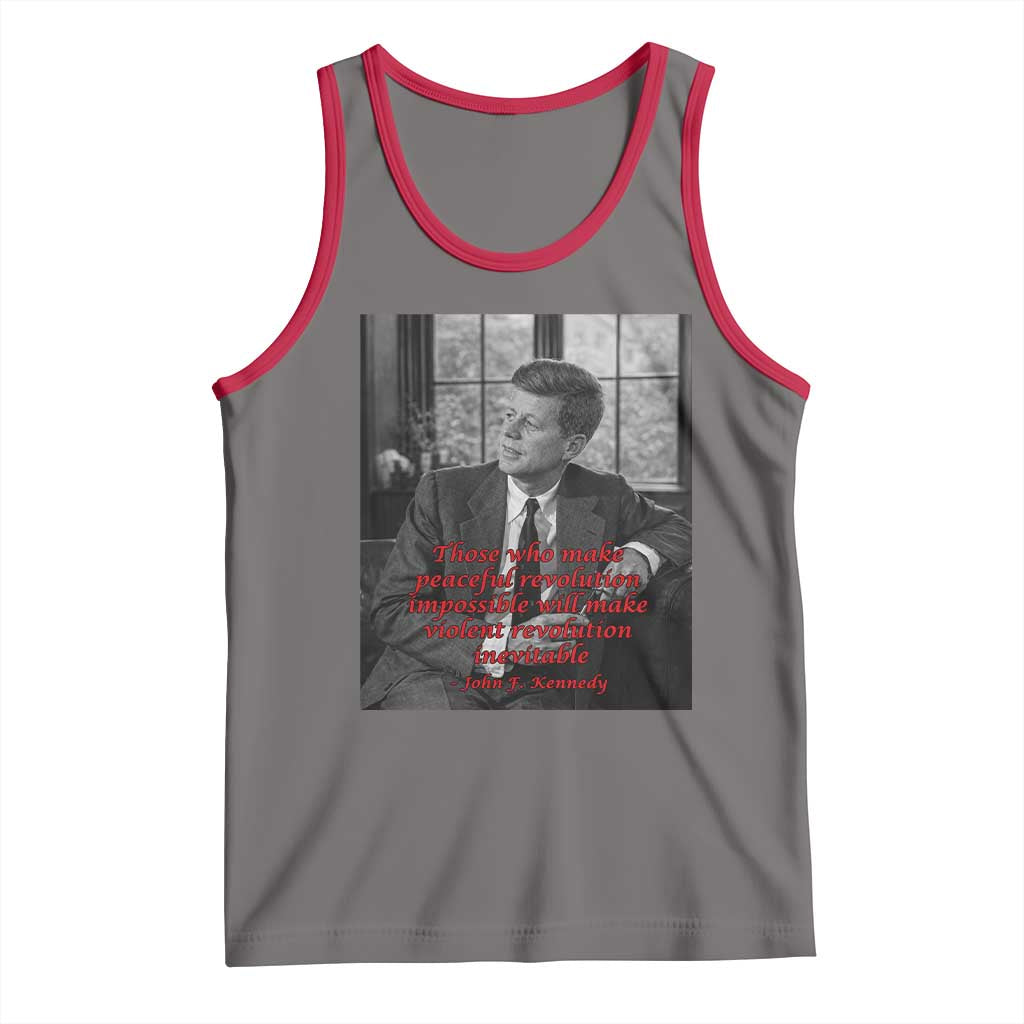 John F Kennedy Quote Tank Top American President History US Presidential Leader TS14 Deep Heather Red Print Your Wear