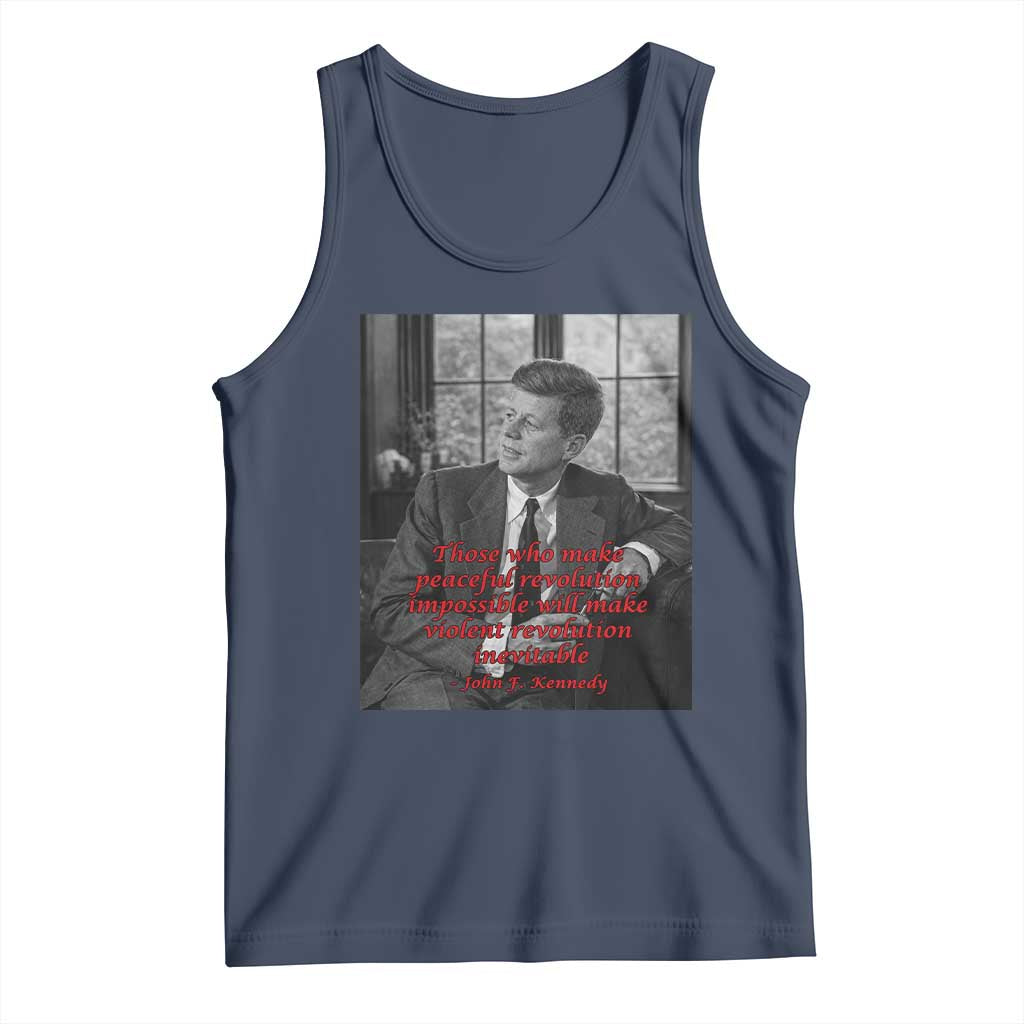 John F Kennedy Quote Tank Top American President History US Presidential Leader TS14 Navy Print Your Wear