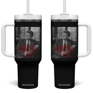 John F Kennedy Quote Tumbler With Handle American President History US Presidential Leader TS14 One Size: 40 oz Black Print Your Wear