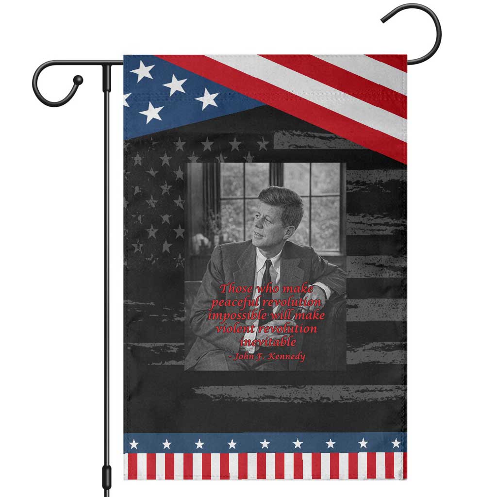 John F Kennedy Quote Garden Flag American President History US Presidential Leader TS14 Distressed Black Blue Print Your Wear