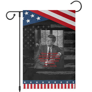 John F Kennedy Quote Garden Flag American President History US Presidential Leader TS14 Distressed Black Blue Print Your Wear