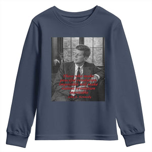 John F Kennedy Quote Youth Sweatshirt American President History US Presidential Leader TS14 Navy Print Your Wear