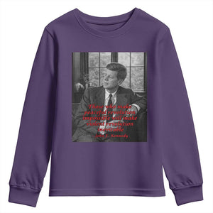 John F Kennedy Quote Youth Sweatshirt American President History US Presidential Leader TS14 Purple Print Your Wear
