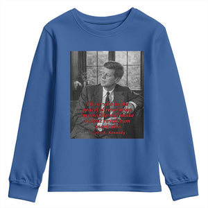 John F Kennedy Quote Youth Sweatshirt American President History US Presidential Leader TS14 Royal Blue Print Your Wear