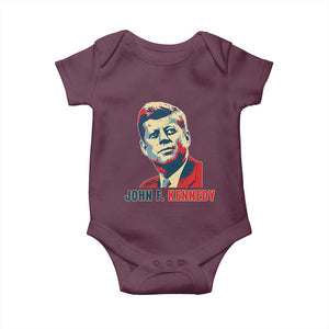 John F Kennedy American Flag US President Baby Onesie TS14 Maroon Print Your Wear