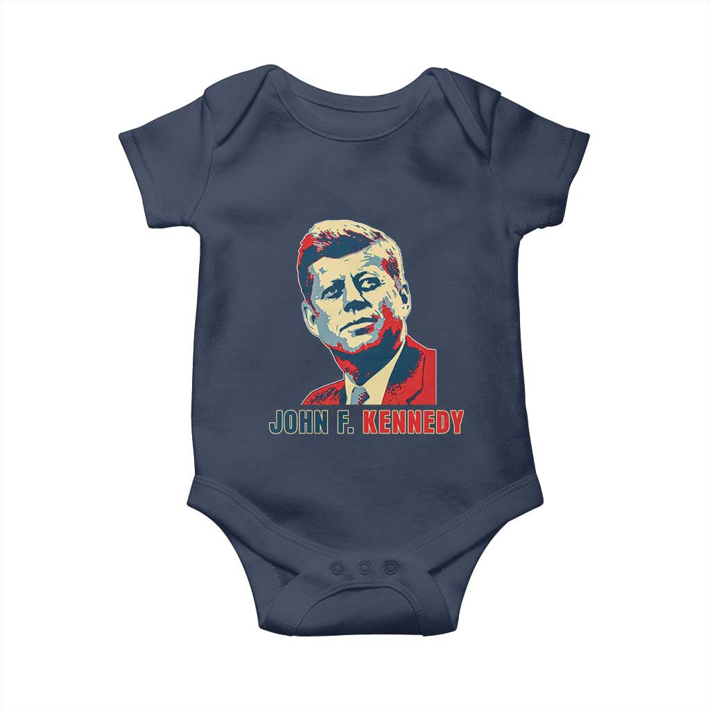 John F Kennedy American Flag US President Baby Onesie TS14 Navy Print Your Wear