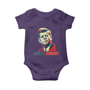 John F Kennedy American Flag US President Baby Onesie TS14 Purple Print Your Wear