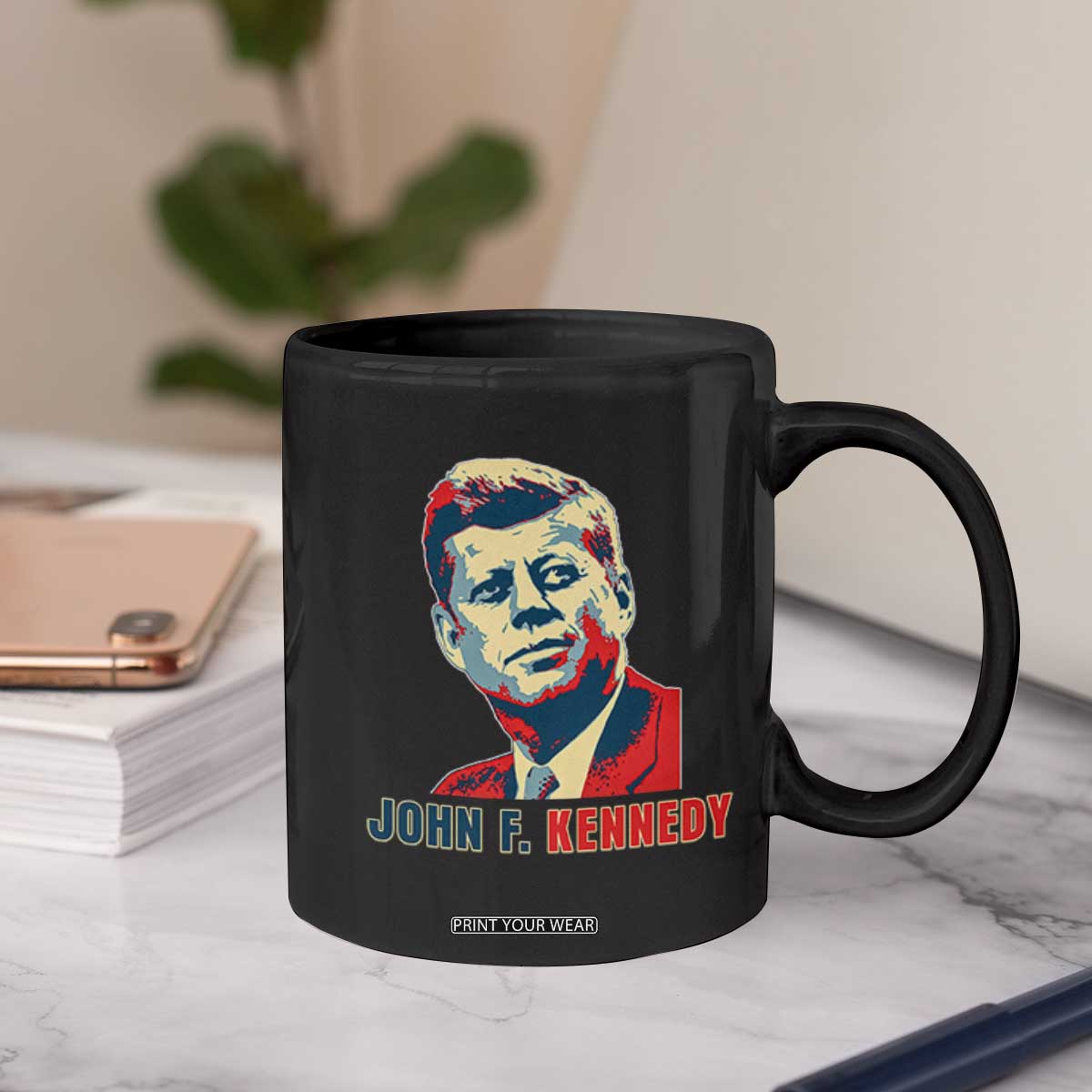 John F Kennedy American Flag US President Coffee Mug TS14 Print Your Wear