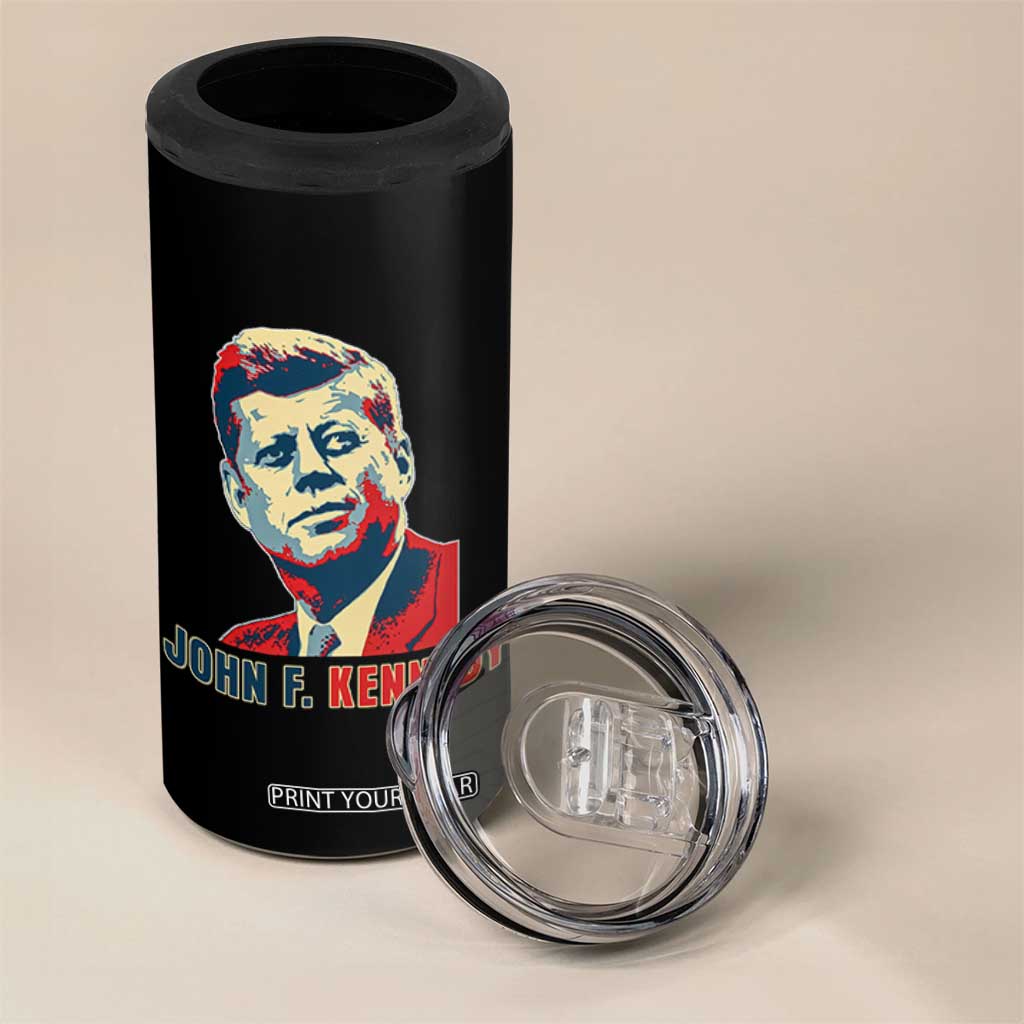 John F Kennedy American Flag US President 4 in 1 Can Cooler Tumbler TS14 Print Your Wear