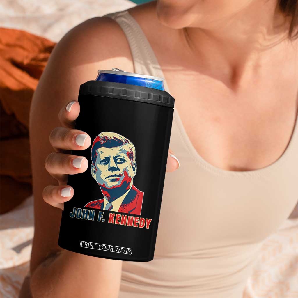 John F Kennedy American Flag US President 4 in 1 Can Cooler Tumbler TS14 Print Your Wear