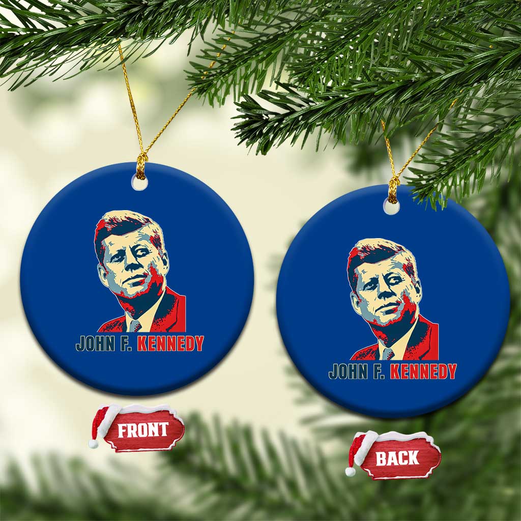 John F Kennedy American Flag US President Ceramic Ornament TS14 1pc Blue Print Your Wear