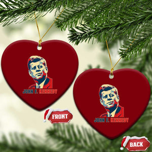 John F Kennedy American Flag US President Ceramic Ornament TS14 Print Your Wear