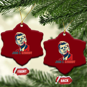 John F Kennedy American Flag US President Ceramic Ornament TS14 Print Your Wear
