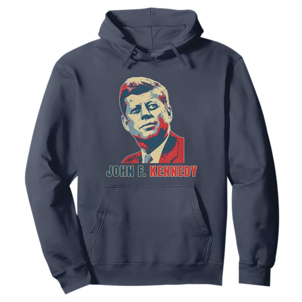 John F Kennedy American Flag US President Hoodie TS14 Navy Print Your Wear