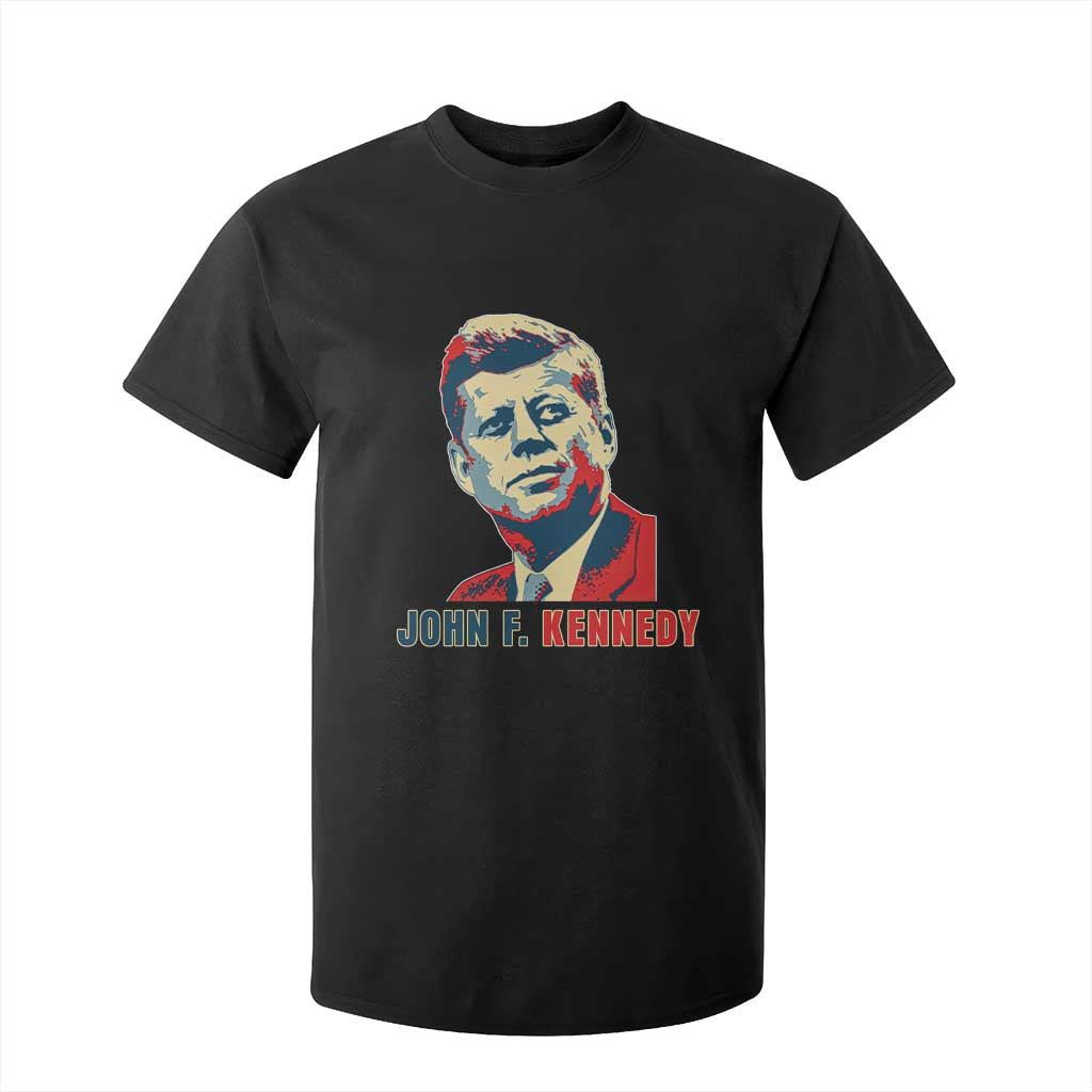 John F Kennedy American Flag US President T Shirt For Kid TS14 Black Print Your Wear