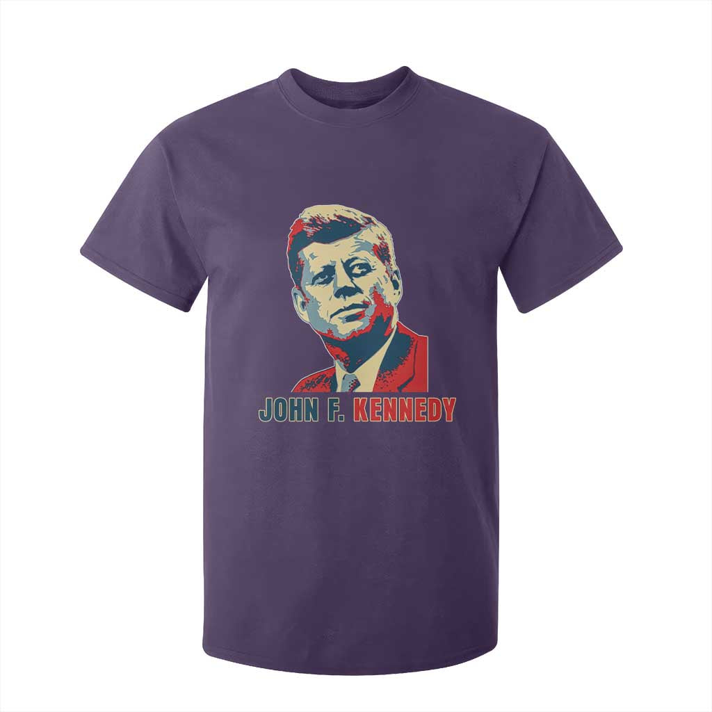 John F Kennedy American Flag US President T Shirt For Kid TS14 Purple Print Your Wear