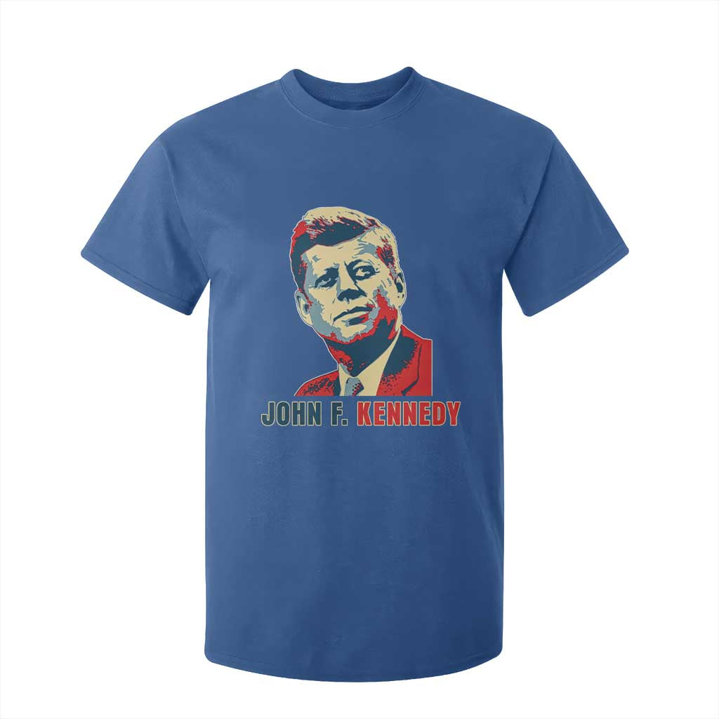 John F Kennedy American Flag US President T Shirt For Kid TS14 Royal Blue Print Your Wear