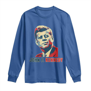 John F Kennedy American Flag US President Long Sleeve Shirt TS14 Royal Blue Print Your Wear