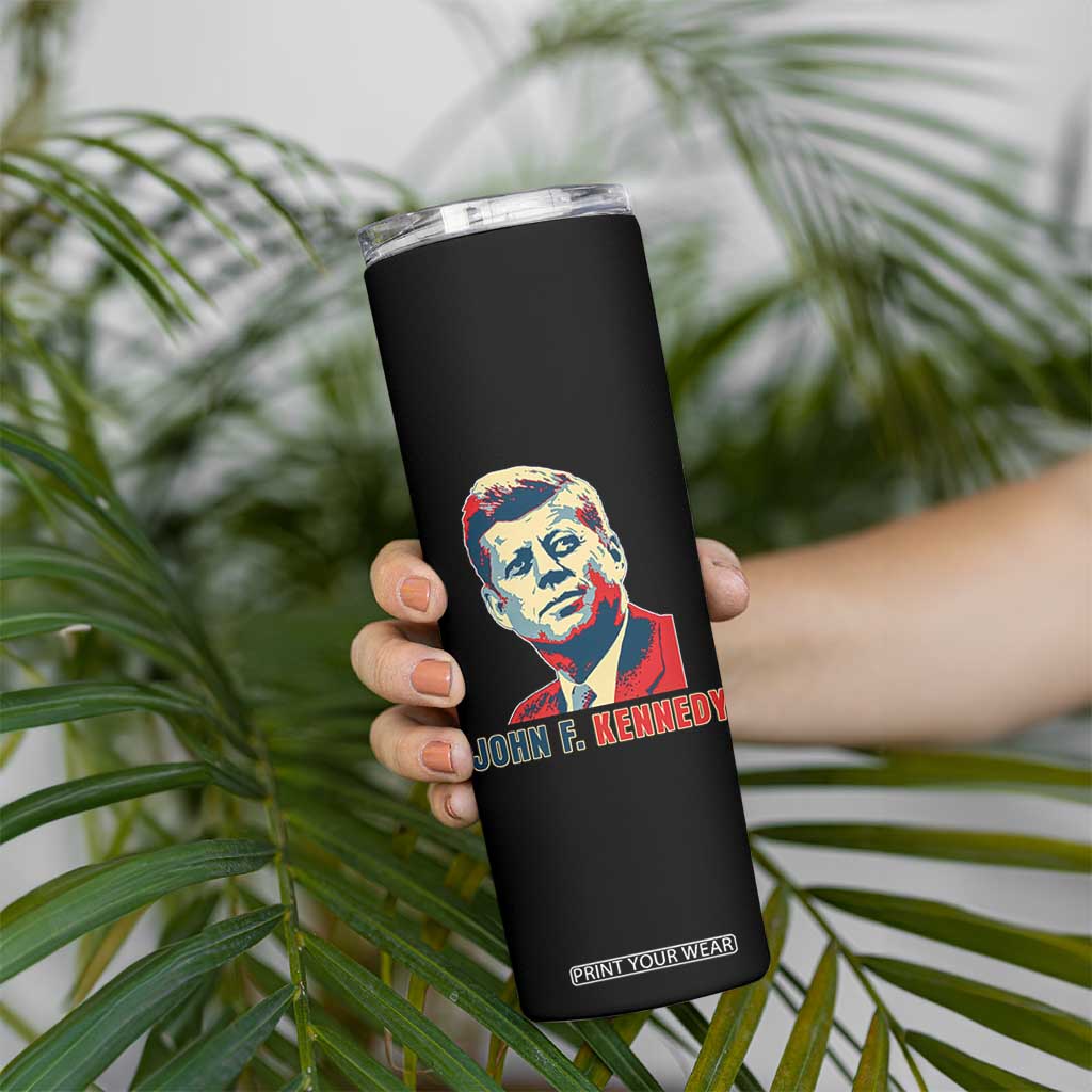 John F Kennedy American Flag US President Skinny Tumbler TS14 Print Your Wear