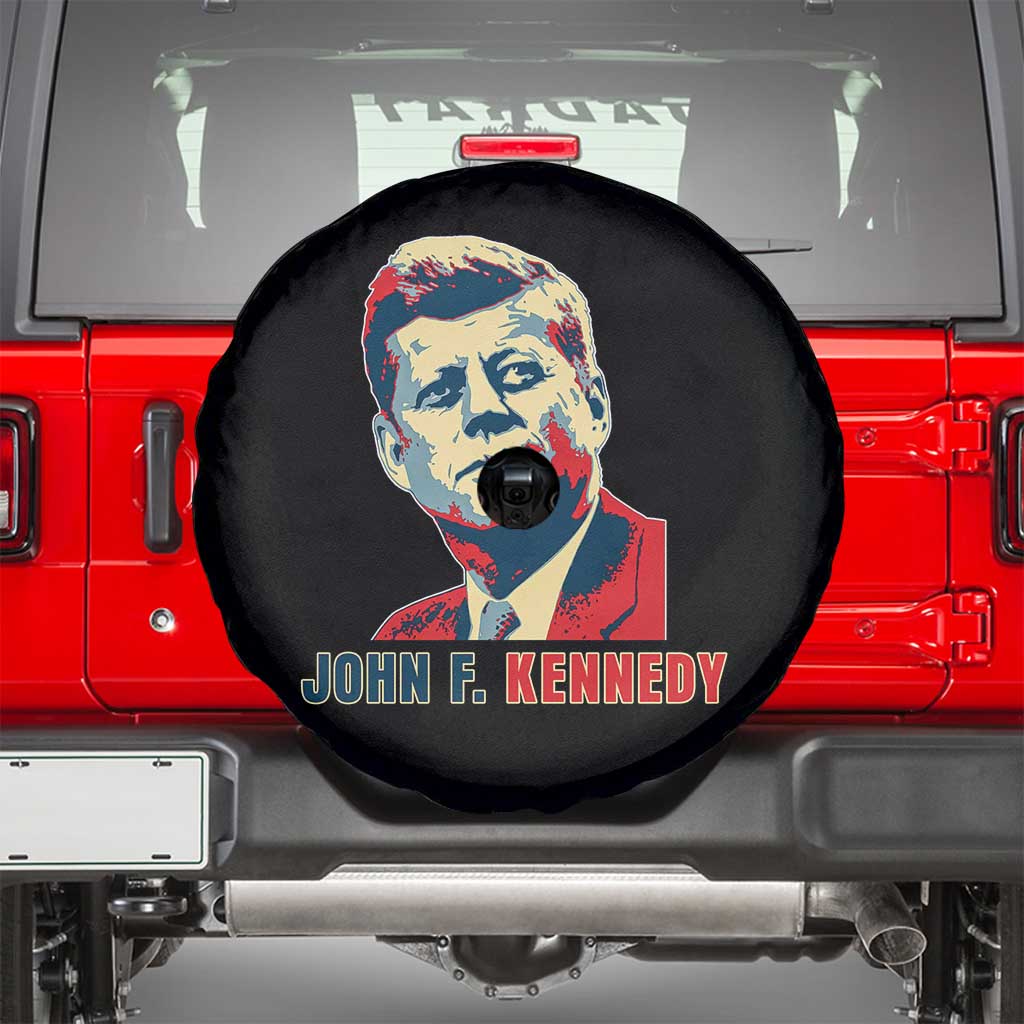 John F Kennedy American Flag US President Spare Tire Cover TS14 Black Print Your Wear