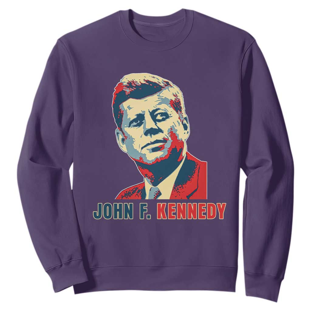 John F Kennedy American Flag US President Sweatshirt TS14 Purple Print Your Wear