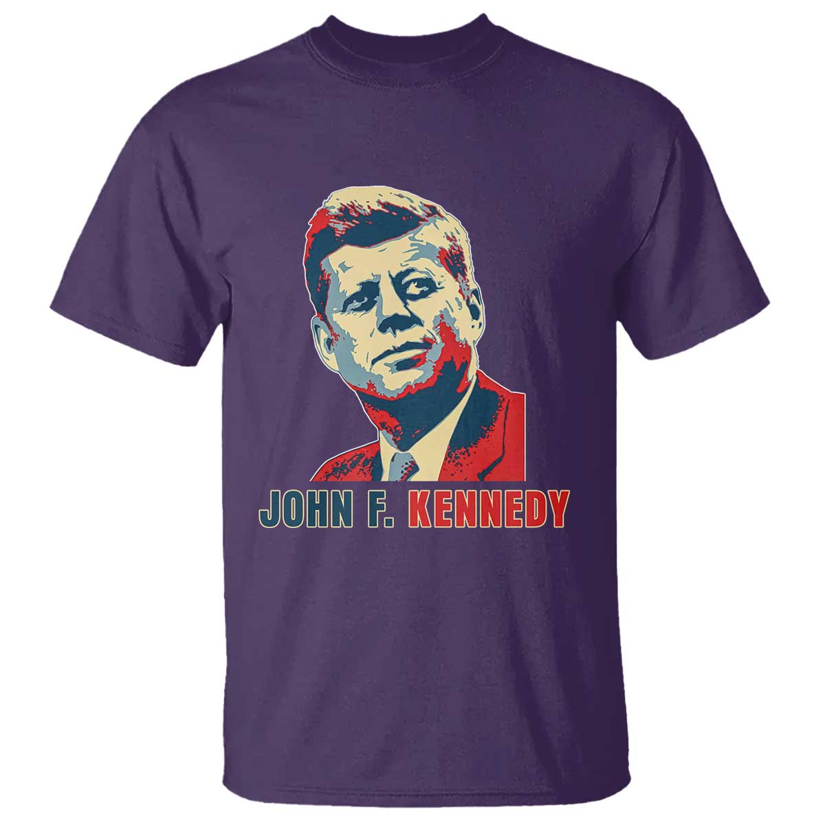 John F Kennedy American Flag US President T Shirt TS14 Purple Print Your Wear
