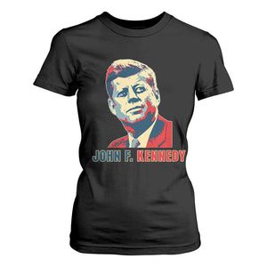 John F Kennedy American Flag US President T Shirt For Women TS14 Black Print Your Wear
