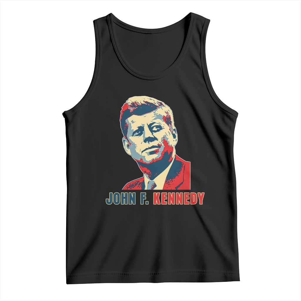 John F Kennedy American Flag US President Tank Top TS14 Black Print Your Wear