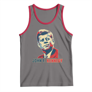John F Kennedy American Flag US President Tank Top TS14 Deep Heather Red Print Your Wear