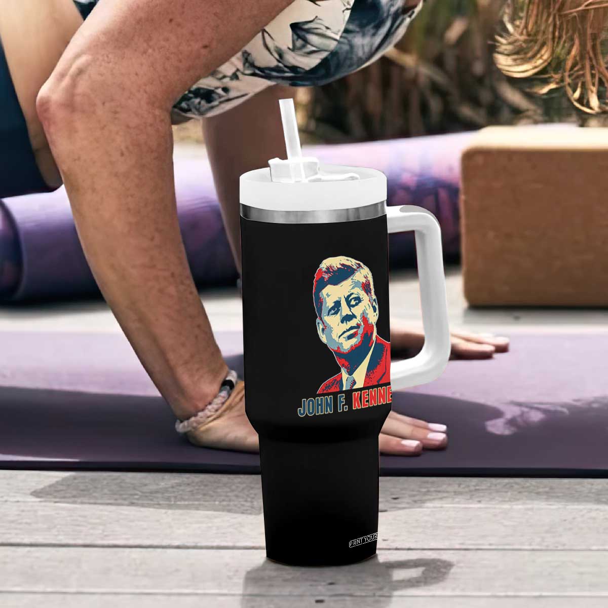 John F Kennedy American Flag US President Tumbler With Handle TS14 Print Your Wear