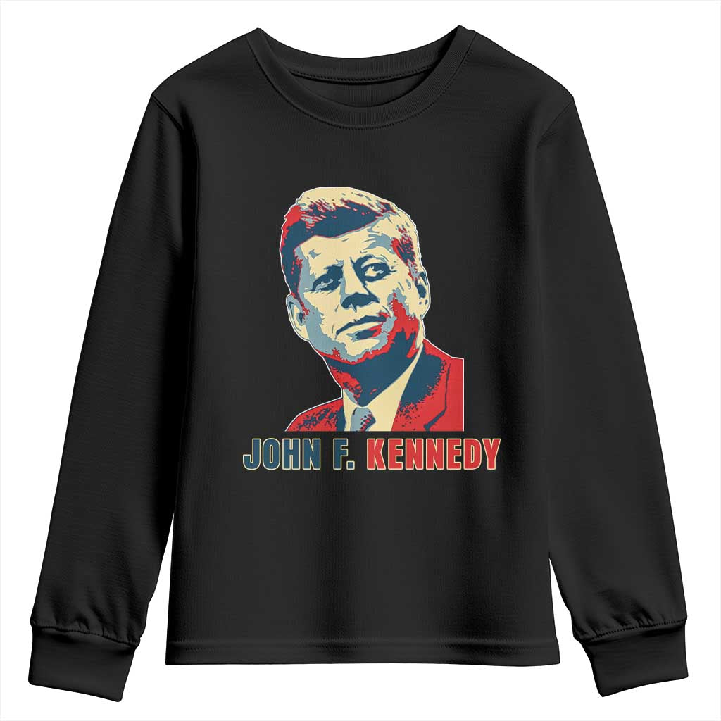 John F Kennedy American Flag US President Youth Sweatshirt TS14 Black Print Your Wear