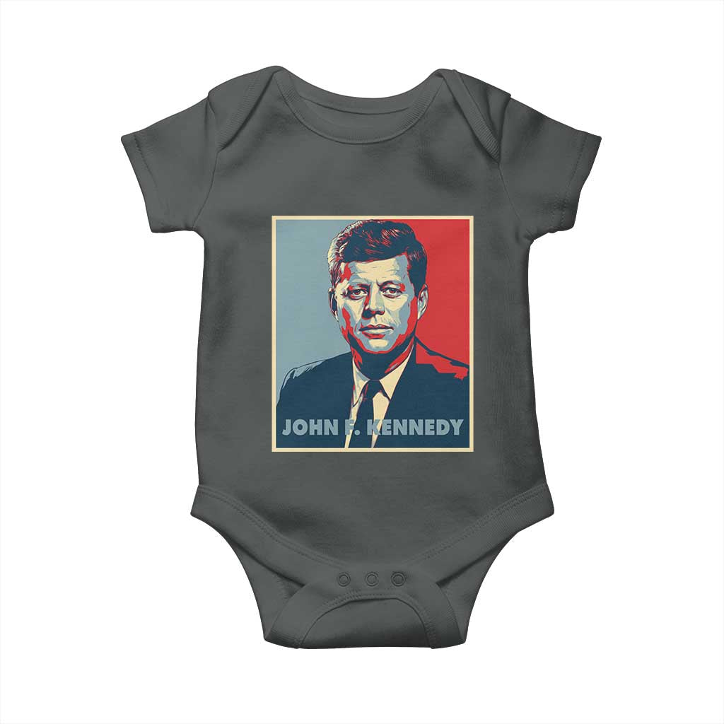 John F Kennedy Baby Onesie American President History US Presidential Leader TS14 Dark Heather Print Your Wear